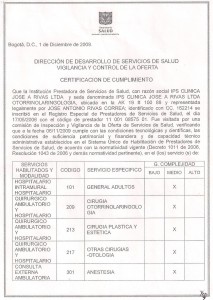 Certificación de cumplimiento sede 1 pagina 1